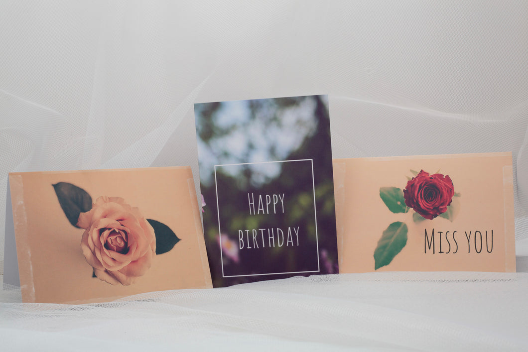 Bundle of 3 greeting cards for different occasions